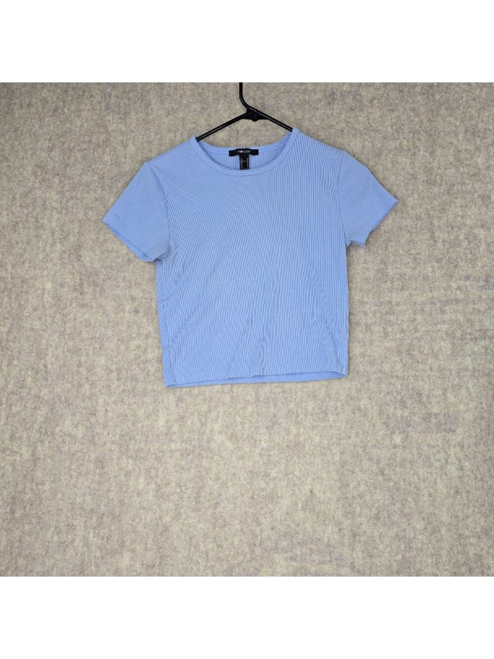 Forever 21 Light Blue Ribbed Short Sleeve Top Size M